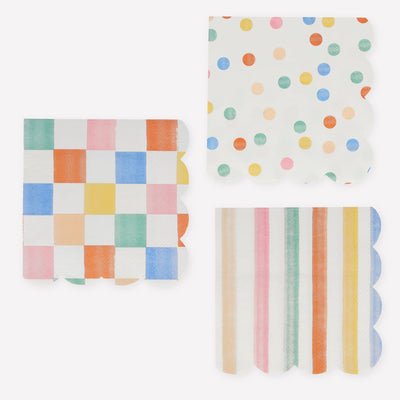 Colorful Pattern Small Napkins - #confetti-gift-and-party #-Meri Meri