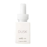 Dusk Pura fragrance refill with exotic florals, softwoods, patchouli, and Madagascar ylang ylang notes.