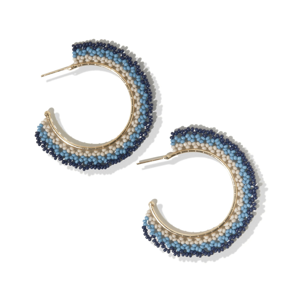 Eve Ombre Beaded Hoop - Navy - #confetti-gift-and-party #-Ink + Alloy