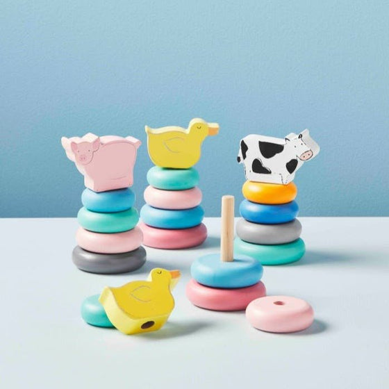 Farm Animal Stacking Ring Sets - #confetti-gift-and-party #-Mud Pie