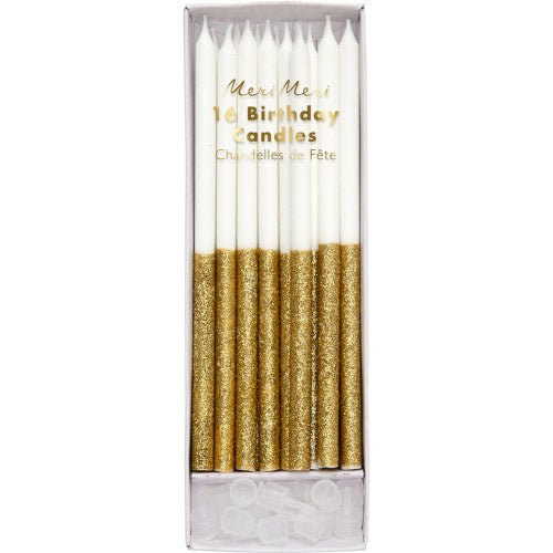 Gold Dipped Glitter Candles - #confetti-gift-and-party #-Meri Meri