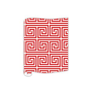 Greek Key Patterned Table Runner - Red Rosanne BeckConfetti Interiors