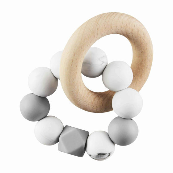 GREY Silicone and Wood Teether - #confetti-gift-and-party #-Mud Pie