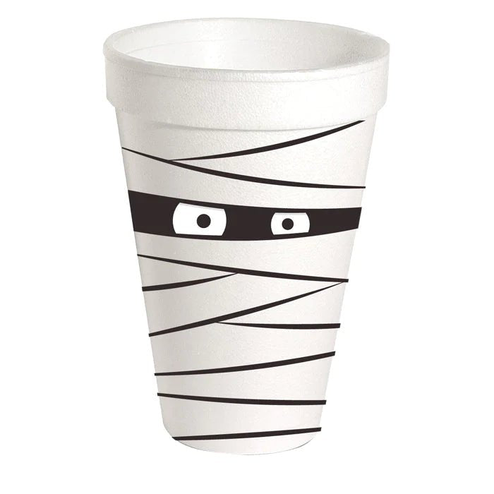 Halloween Mummy Eyes Styrofoam Cup - #confetti-gift-and-party #-Rosanne Beck