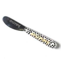 Happy Everything Black Small Dot Appetizer Spreader - #confetti-gift-and-party #-Coton Colors