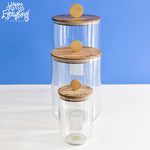 Happy Everything Mini Wooden Lid Glass Jar - Medium - #confetti-gift-and-party #-Happy Everything