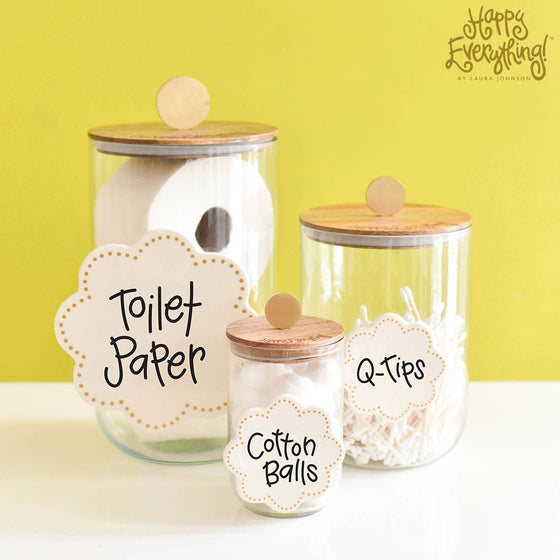 Happy Everything Mini Wooden Lid Glass Jar - Medium - #confetti-gift-and-party #-Happy Everything