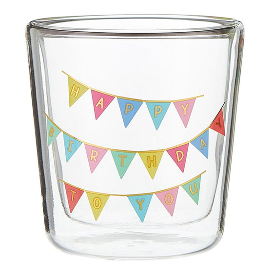 HBD To You Garland Double Wall Glass - #confetti-gift-and-party #-Slant
