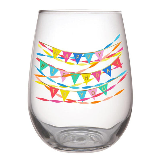 HBD To You Stemless Glass - #confetti-gift-and-party #-Slant