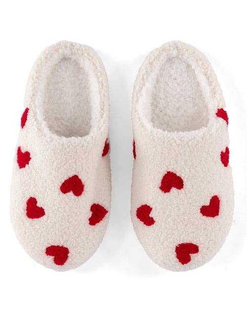 HEARTS SLIPPERS, IVORY: S/M - #confetti-gift-and-party #-Shiraleah