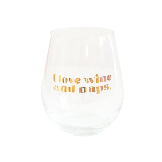 I Love Wine And Naps Wine Glass - #confetti-gift-and-party #-Jollity & Co. + Daydream Society