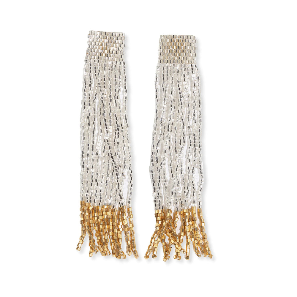 Ila Stripe Mixed Luxe Bead Fringe - Silver - #confetti-gift-and-party #-Ink + Alloy