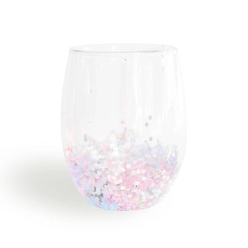 Iridescent Glitter Wine Glass - #confetti-gift-and-party #-Mary Square