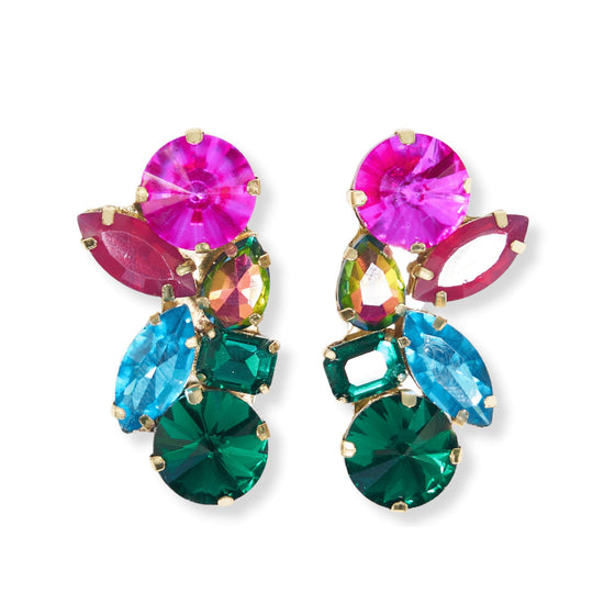Ivy Multi Stone Post - Rainbow - #confetti-gift-and-party #-Ink + Alloy