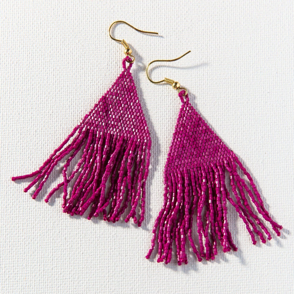 Magenta Luxe Petite Fringe Earring 3.25