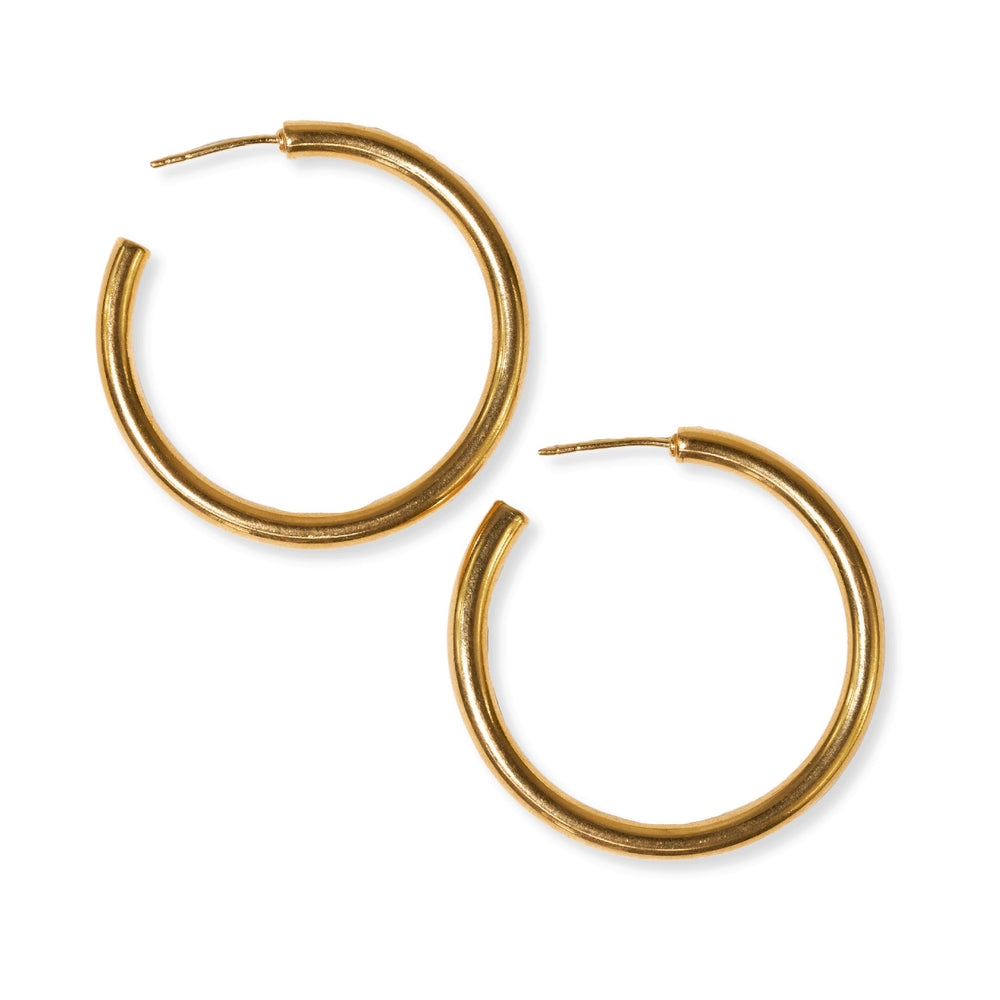 Marianne Everyday L Chunky Hoop - Brass - #confetti-gift-and-party #-Ink + Alloy