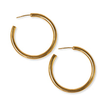  Marianne Everyday L Chunky Hoop - Brass - Confetti Interiors-Ink + Alloy