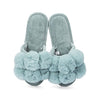 MeMoi Fuzzy Plush PomPom Slippers - Sea Blue - #confetti-gift-and-party #-Infinity Classics International Inc.
