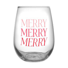  Merry Merry Merry Stemless Wine Glass - #confetti-gift-and-party #-slant