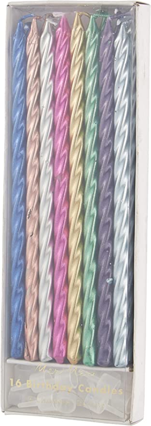 Multi Metallic Twisted Candles - #confetti-gift-and-party #-Meri Meri