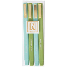  N Squared Ink Pens Set Of 4 Green/Teal by CR Gibson at Confetti Gift and Party