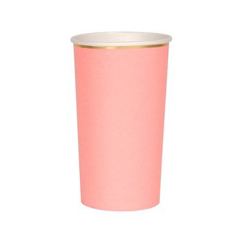 Neon Coral Highball Cups - #confetti-gift-and-party #-Meri Meri