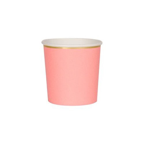 Neon Coral Tumbler Cups - Confetti Interiors-Meri Meri