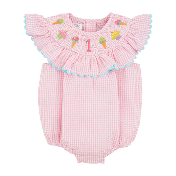 "One" Smocked Bubble - #confetti-gift-and-party #-Mud Pie