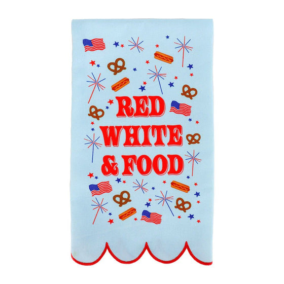 Patriotic Tea Towel Light Blue "Red White & Food" - #confetti-gift-and-party #-Packed Party