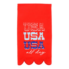  Patriotic Tea Towel Red "USA All Day" - #confetti-gift-and-party #-Packed Party