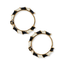  Pippa Twisted Colorblock Enamel Hoop - Black/White - #confetti-gift-and-party #-Ink + Alloy