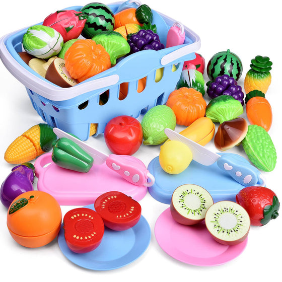 Play Food for Kids Kitchen Pretend Cutting Food Toys - #confetti-gift-and-party #-Fun Little Toys