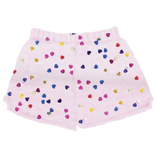 Plush Shorts - Colorful Foil Hearts - #confetti-gift-and-party #-Iscream