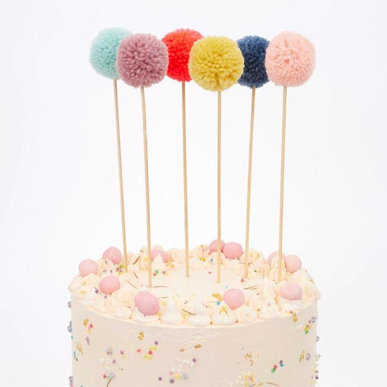 Pom Pom Cake Topper Set - #confetti-gift-and-party #-Meri Meri