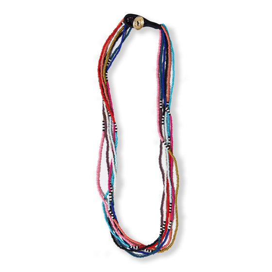Quinn Stripe Color Block Beaded Necklace - Multicolor - #confetti-gift-and-party #-Ink + Alloy