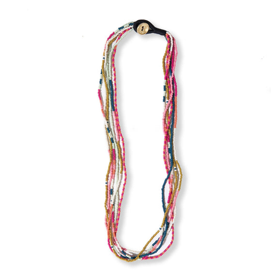 Quinn Stripe Color Block Beaded Necklace - Rainbow - #confetti-gift-and-party #-Ink + Alloy