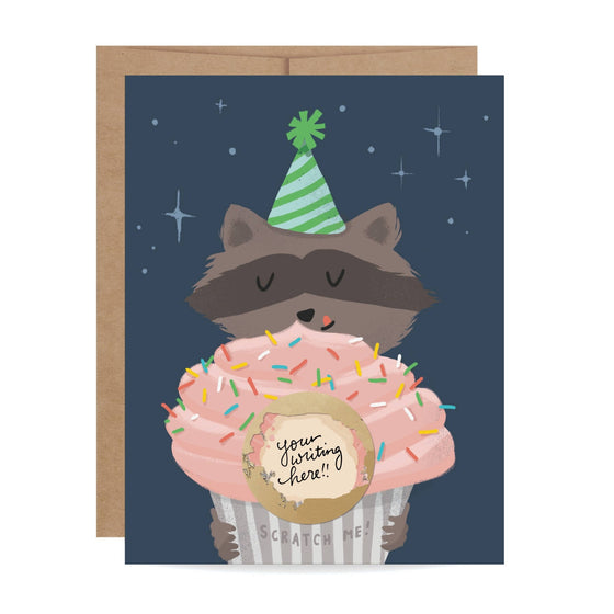 Raccoon Scratch-off Card - #confetti-gift-and-party #-Inklings Paperie
