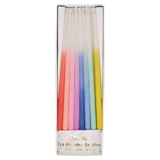 Rainbow Dipped Tapered Candles - #confetti-gift-and-party #-Meri Meri