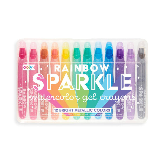 Rainbow Sparkle Metallic Gel Crayons - Confetti Interiors-OOLY