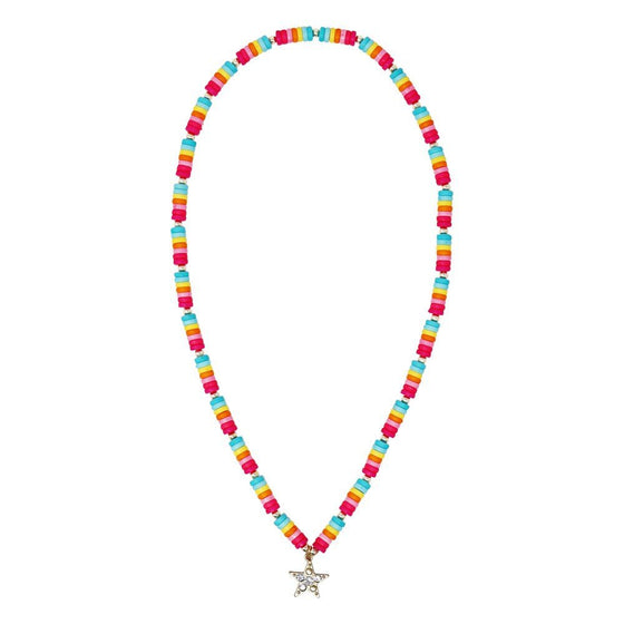 Rainbow Star Sparkle Necklace - Confetti Interiors-Pink Poppy