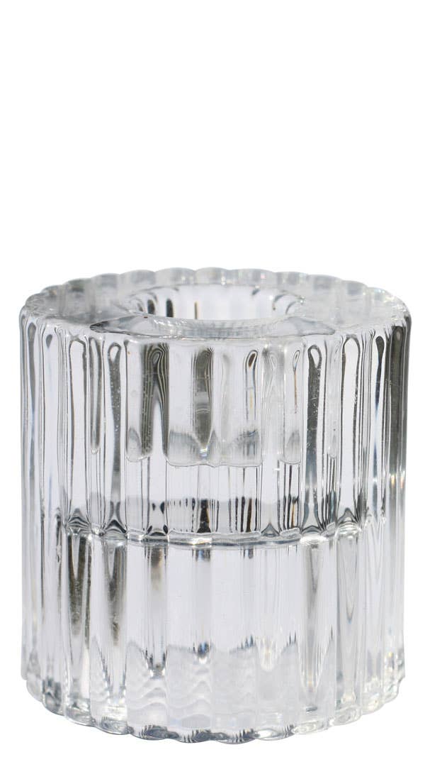 Rillo Glass Candle Holders | Clear: Large Twilight CollectionConfetti Interiors