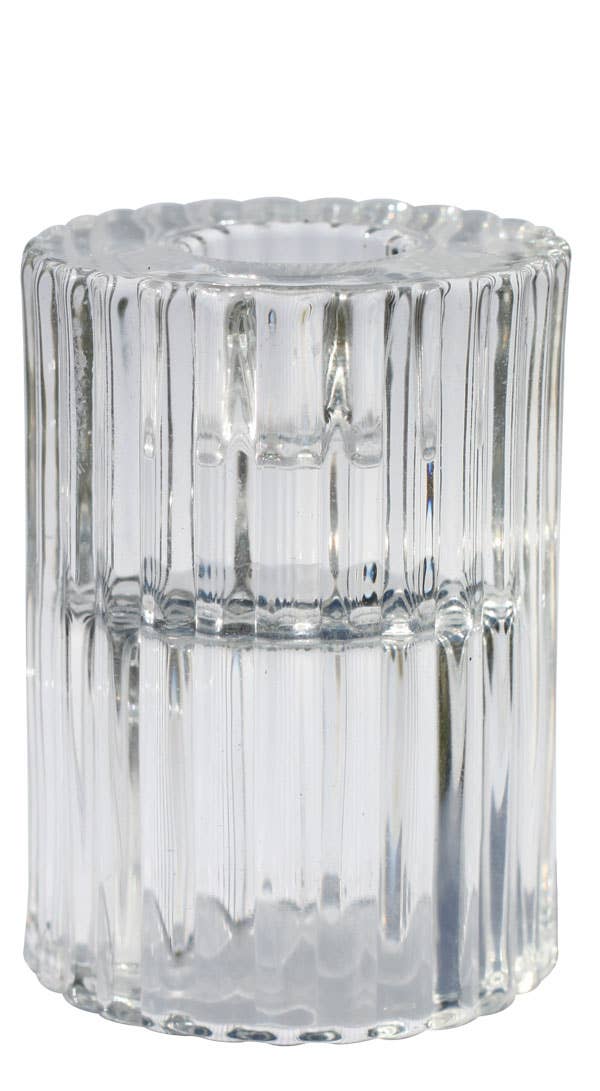 Rillo Glass Candle Holders | Clear: Large Twilight CollectionConfetti Interiors