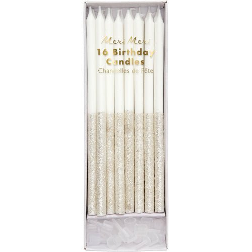 Silver Dipped Glitter Candles - #confetti-gift-and-party #-Meri Meri