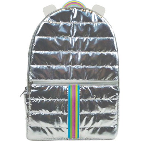 Silver Metallic Puffer Backpack - #confetti-gift-and-party #-Iscream