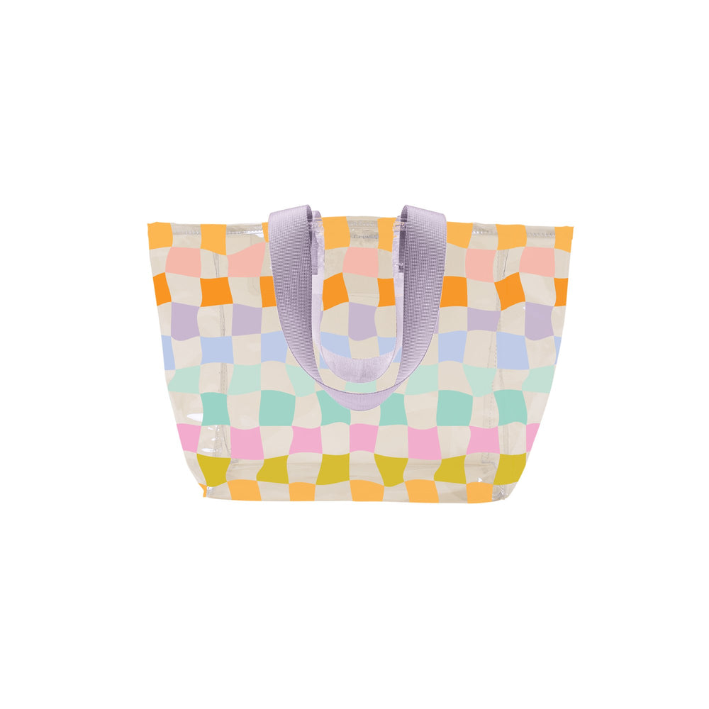 Small All Day Tote - Carnival Checkers Talking Out of TurnConfetti Interiors