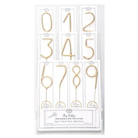 Sparkler Gold Candle ( numbers 0-9, star, heart) - #confetti-gift-and-party #-Meri Meri