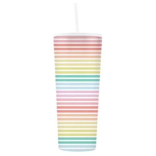 Stainless Straw Tumbler - Sunset Stripe - Confetti Interiors-Mary Square