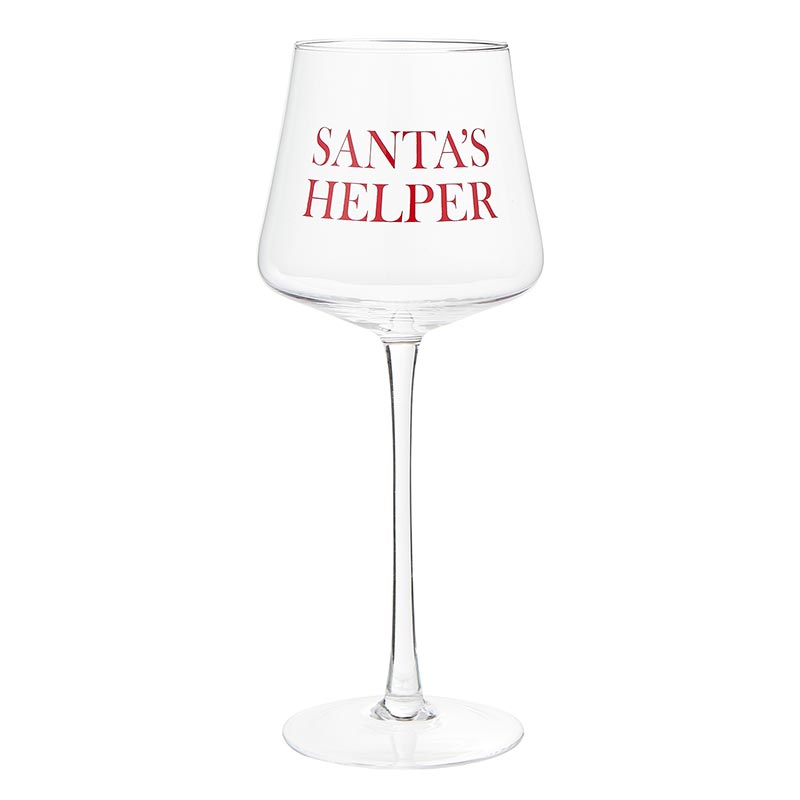 Stemmed Wine Glass - Santa's Helper 15 oz - #confetti-gift-and-party #-Creative Brands