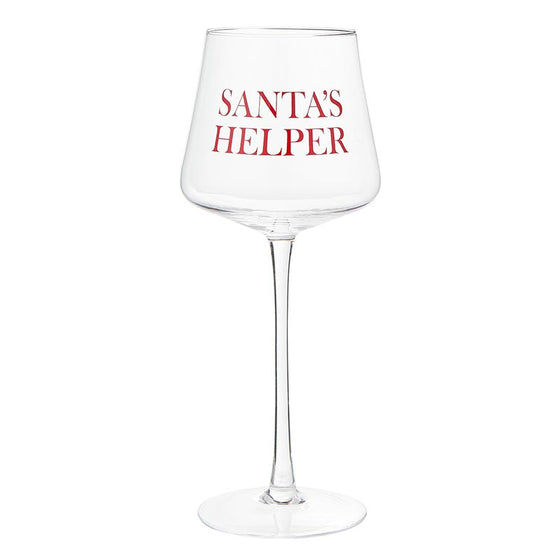 Stemmed Wine Glass - Santa's Helper 15 oz - #confetti-gift-and-party #-Creative Brands