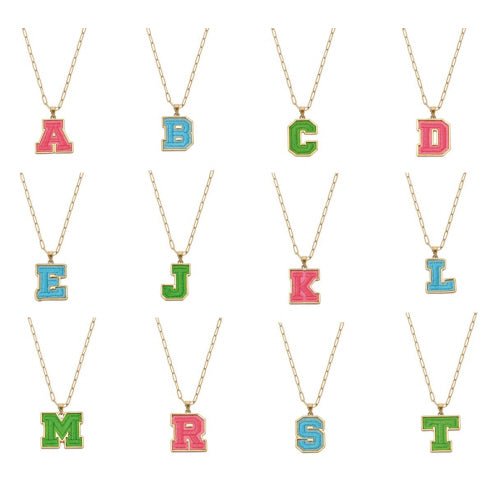 Stuck On You Embroidered Initial Necklace - Confetti Interiors-CANVAS Style